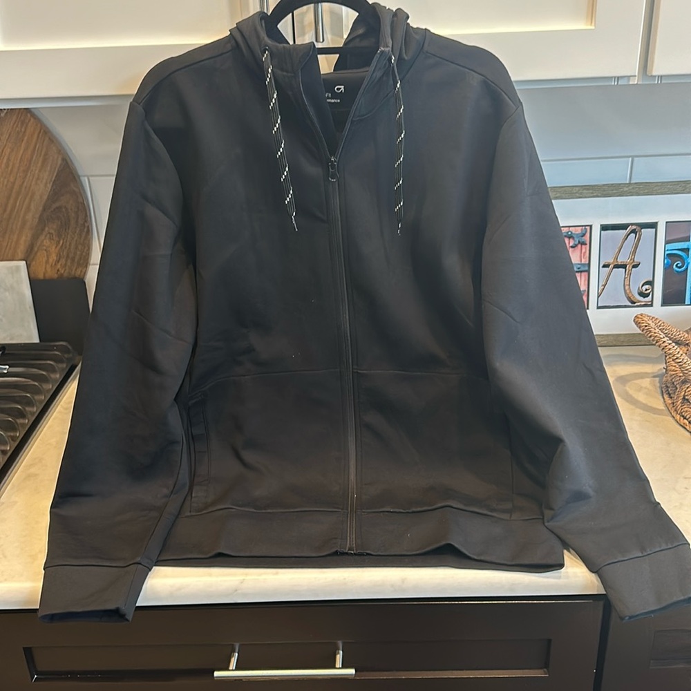 Mens L black zip sweatshirt